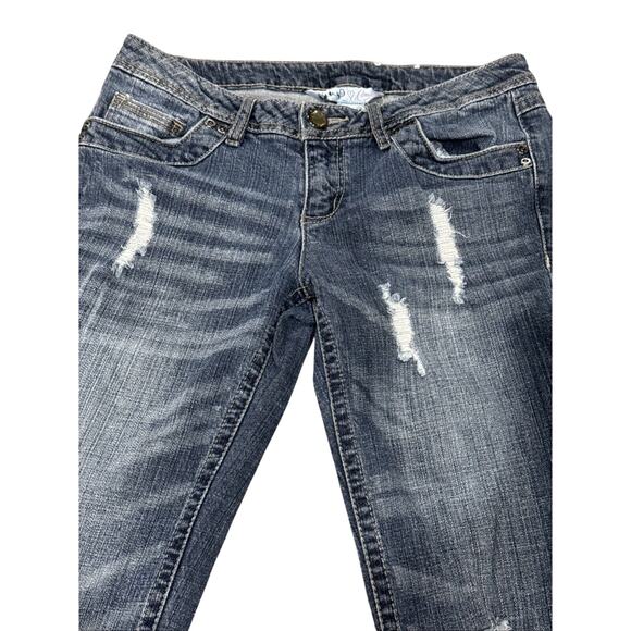 Candie's Bootcut Jeans Juniors Size 5 32x32 Distressed Stretch - Picture 4 of 13